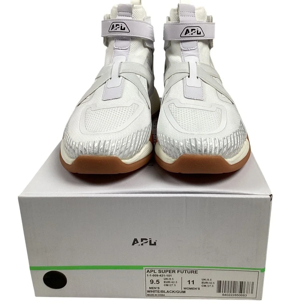 APL Super Future Sneakers Men's 9.5 /‎ Women's 11 White Black Gum High Top Shoes